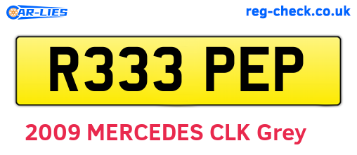 R333PEP are the vehicle registration plates.