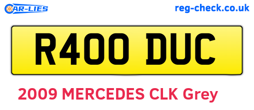 R400DUC are the vehicle registration plates.
