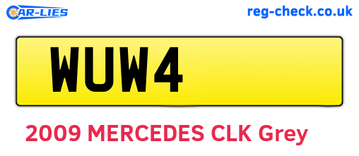 WUW4 are the vehicle registration plates.