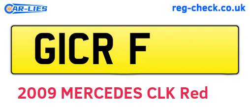 G1CRF are the vehicle registration plates.