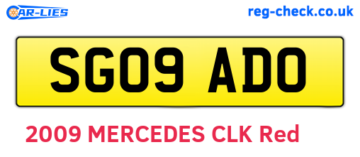 SG09ADO are the vehicle registration plates.
