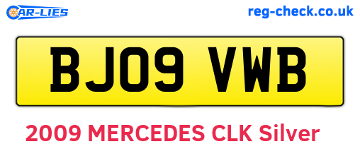 BJ09VWB are the vehicle registration plates.