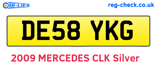 DE58YKG are the vehicle registration plates.
