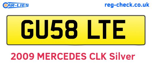 GU58LTE are the vehicle registration plates.