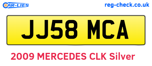 JJ58MCA are the vehicle registration plates.