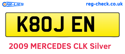 K80JEN are the vehicle registration plates.