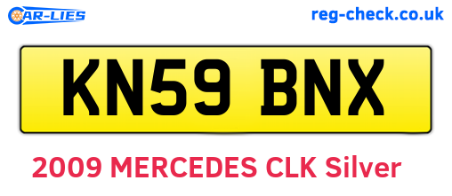 KN59BNX are the vehicle registration plates.