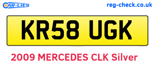 KR58UGK are the vehicle registration plates.