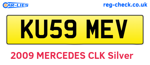 KU59MEV are the vehicle registration plates.