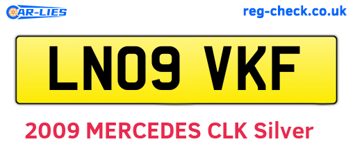 LN09VKF are the vehicle registration plates.