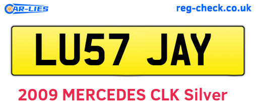 LU57JAY are the vehicle registration plates.