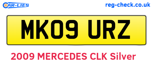MK09URZ are the vehicle registration plates.