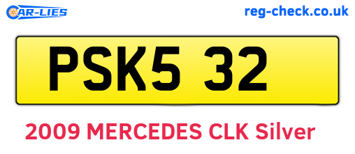 PSK532 are the vehicle registration plates.