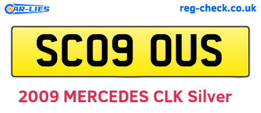 SC09OUS are the vehicle registration plates.