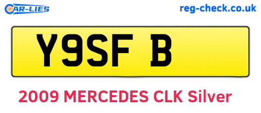 Y9SFB are the vehicle registration plates.
