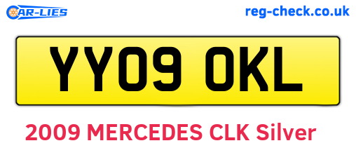 YY09OKL are the vehicle registration plates.