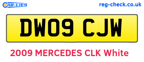 DW09CJW are the vehicle registration plates.