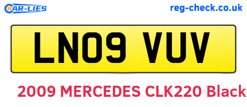 LN09VUV are the vehicle registration plates.