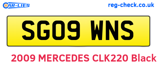 SG09WNS are the vehicle registration plates.