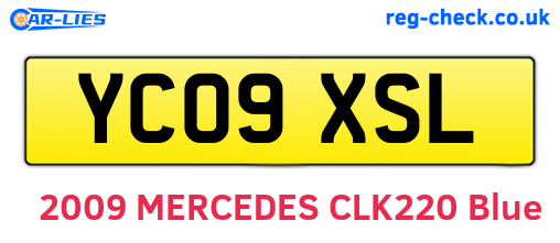 YC09XSL are the vehicle registration plates.