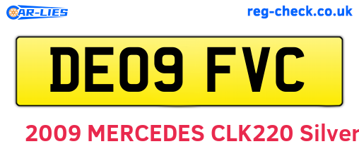 DE09FVC are the vehicle registration plates.