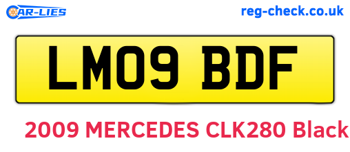 LM09BDF are the vehicle registration plates.