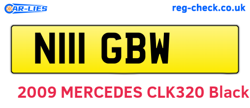 N111GBW are the vehicle registration plates.