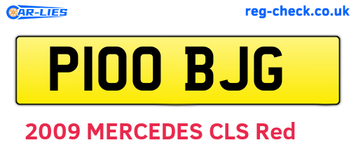 P100BJG are the vehicle registration plates.