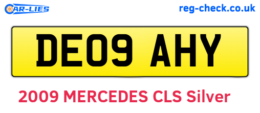 DE09AHY are the vehicle registration plates.