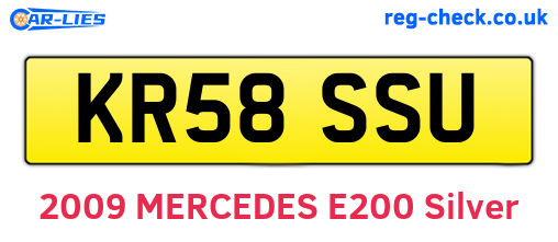 KR58SSU are the vehicle registration plates.