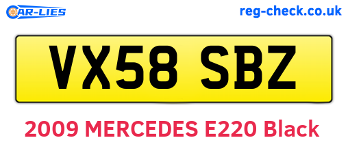 VX58SBZ are the vehicle registration plates.