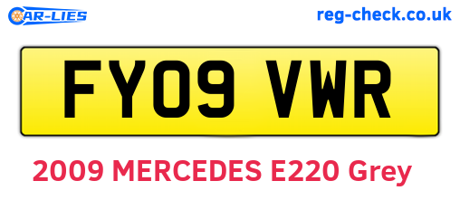 FY09VWR are the vehicle registration plates.