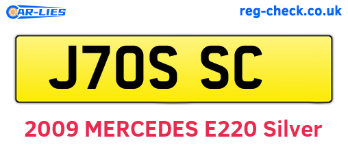 J70SSC are the vehicle registration plates.