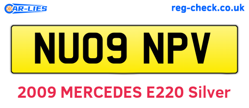 NU09NPV are the vehicle registration plates.