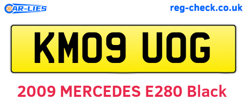 KM09UOG are the vehicle registration plates.