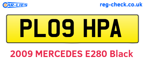 PL09HPA are the vehicle registration plates.