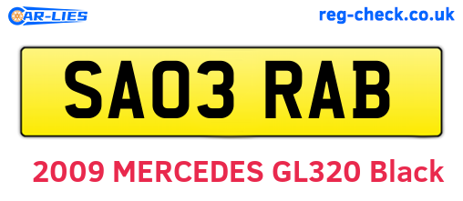 SA03RAB are the vehicle registration plates.