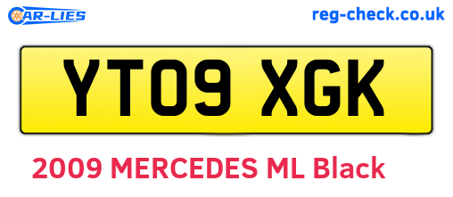 YT09XGK are the vehicle registration plates.