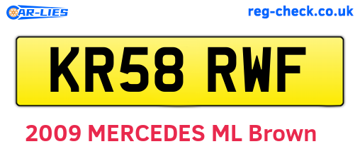 KR58RWF are the vehicle registration plates.
