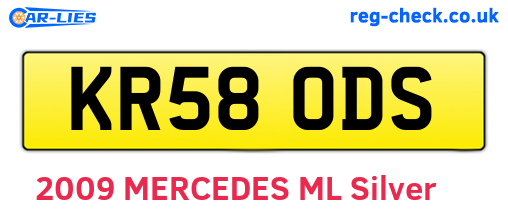 KR58ODS are the vehicle registration plates.
