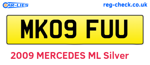 MK09FUU are the vehicle registration plates.