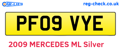 PF09VYE are the vehicle registration plates.