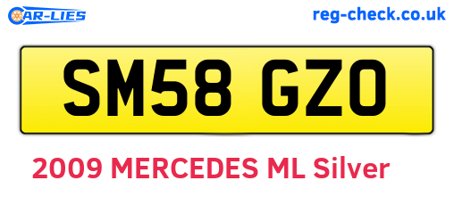 SM58GZO are the vehicle registration plates.