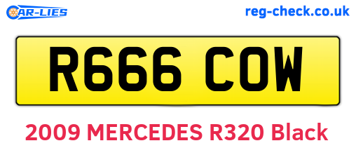 R666COW are the vehicle registration plates.