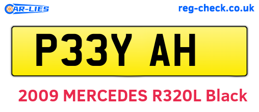 P33YAH are the vehicle registration plates.