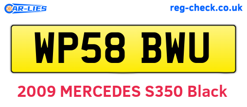 WP58BWU are the vehicle registration plates.