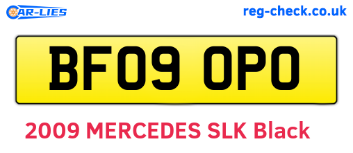 BF09OPO are the vehicle registration plates.