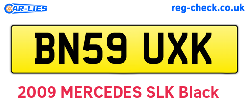 BN59UXK are the vehicle registration plates.