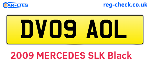 DV09AOL are the vehicle registration plates.