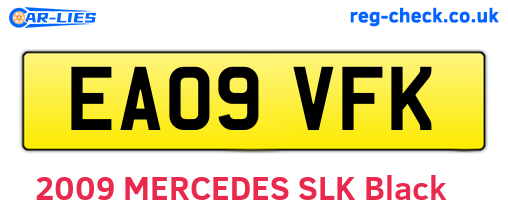 EA09VFK are the vehicle registration plates.
